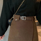 Mini Skirts Women Simple Fashion Solid All-match Temperament Feminine Spring Elegant Daily Ins Retro Casual Basic Bottom Empire